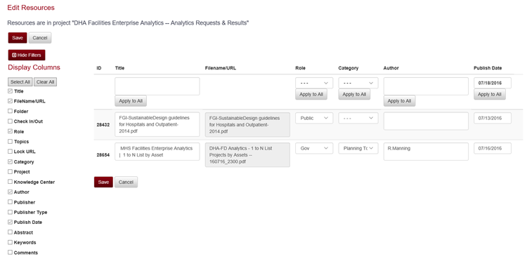 Edit multiple resources